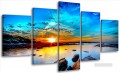 sunset seascape in set panels